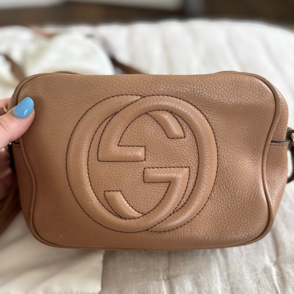 Gucci Tan Marmont Leather Crossbody Bag pebbled leather - Picture 4 of 7